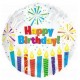 Palloncino Mylar 45 cm. R - Happy Birthday Day Sparkling Candles  