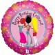 Palloncino Mylar 45 cm. R - Happy Birthday Girlfriend Holographic