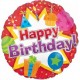 Palloncino Mylar 45 cm. R - Happy Birthday Icons