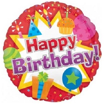 Palloncino Mylar 45 cm. R - Happy Birthday Icons