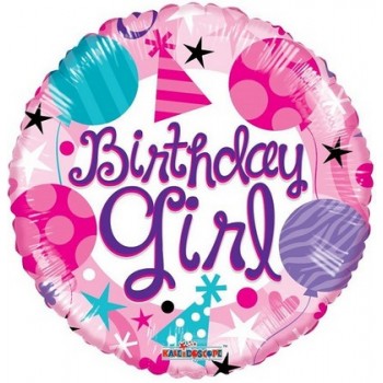 Palloncino Mylar 45 cm. R - Round Birthday Girl