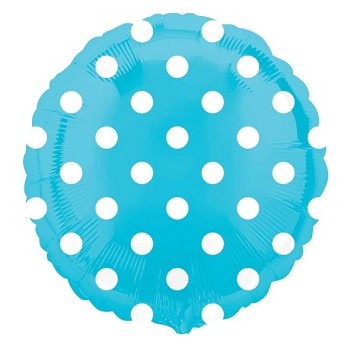 Palloncino Mylar 45 cm. R. Caribbean Blue Dots