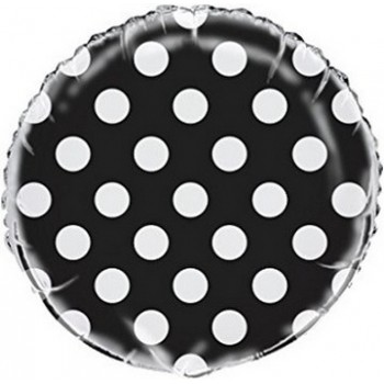 Palloncino Mylar 45 cm. R. Pois Lovely Black