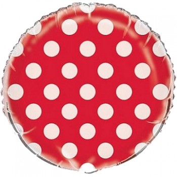 Palloncino Mylar 45 cm. R. Pois Lovely Red