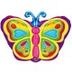 Palloncino Mylar 45 cm. Rainbow Colorful Butterfly