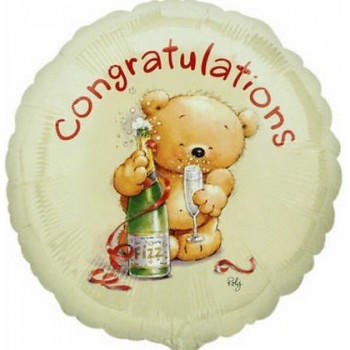 Palloncino Mylar 45 cm. Roly Bear Congratulations