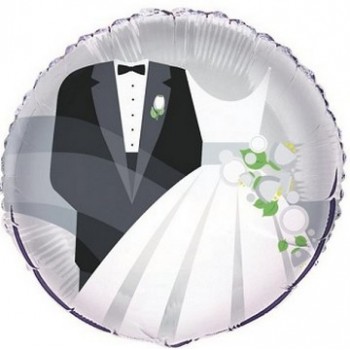 Palloncino Mylar 45 cm. Silver Wedding