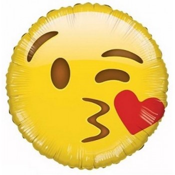 Palloncino Mylar 45 cm. Smiley Kiss Balloon Emoji