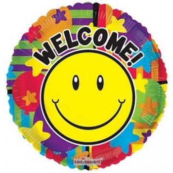 Palloncino Mylar 45 cm. Smiley Welcome! Gellibean