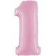 Palloncino Mylar Numero Maxi Rosa 1 - 100 cm.