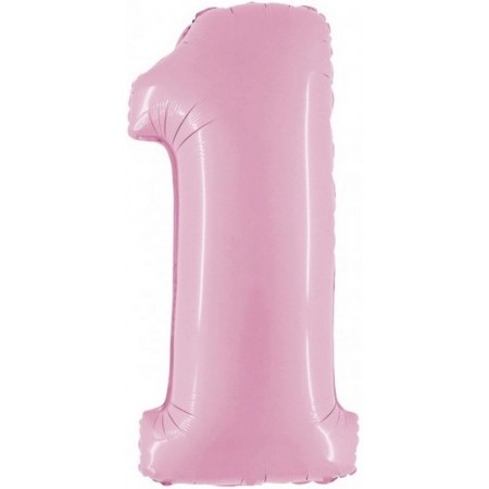 Palloncino Mylar Numero Maxi Rosa 1 - 100 cm.