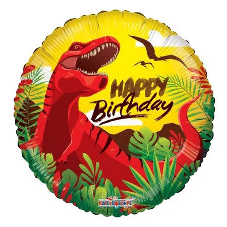 Palloncino Mylar 45 cm. Happy Birthday Dinosaur