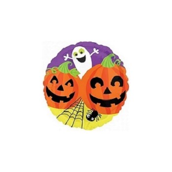 Palloncino Mylar Mini Shape 23 cm. Halloween Zucche sorridenti