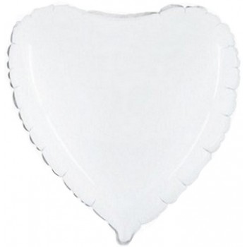 Palloncino Mylar 45 cm. Cuore Bianco