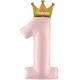 Palloncino Mylar Numero Maxi Rosa 1 - 117 cm. Princess