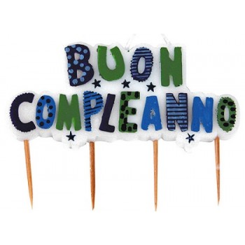 Candelina Buon Compleanno Azzurro