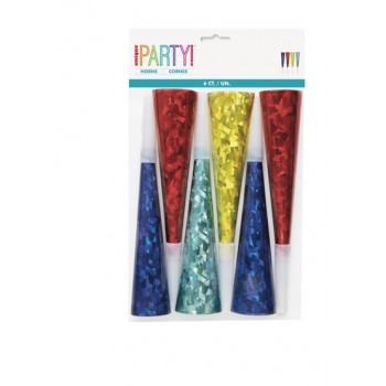 Trombette metallizzate Colori assortiti 6 pz