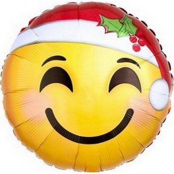 Palloncino Mylar 45 cm. Santa Hat Emoticons