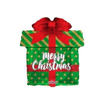 Palloncino Mylar Mini Shape 35 cm. Merry Chistmas box