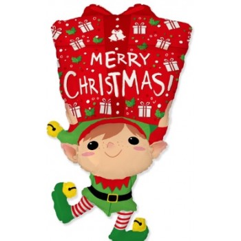 Palloncino Mylar Super Shape 107 cm. Elfo Merry Christmas