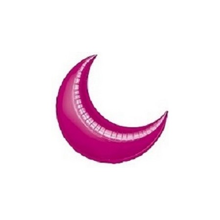 Palloncino Mylar 55 cm. Luna Piccola Fucsia Se gonfiato ad elio NON vola 