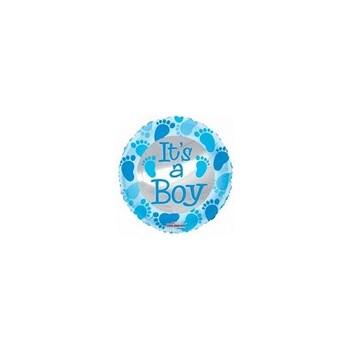 Palloncino Mylar Micro 10 cm. Boy - Baby Blue Foot Prints