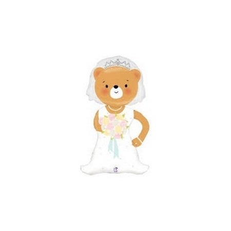 Palloncino Mylar Mini Shape 35 cm. Bride Bear